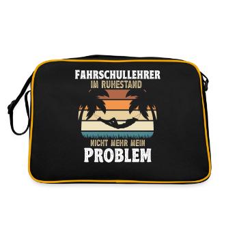 Geschenke Rente 2024 Fahrschullehrer Ruhestand - Retro Tasche - Schwarz/Gold - Hinten