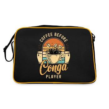 Conga Player Coffee Before Congas Coffee Lover - Retro Bag - black/gold - Back