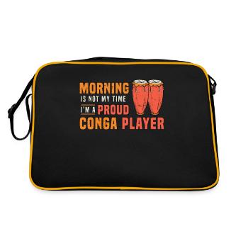 Conga Player Morning Is Not My Time I'm Conga Drum - Retro Bag - black/gold - Back