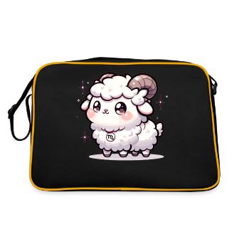 Adorable Kawaii Capricorne signe du zodiaque anniversaire - Sac Retro - noir/or - Dos