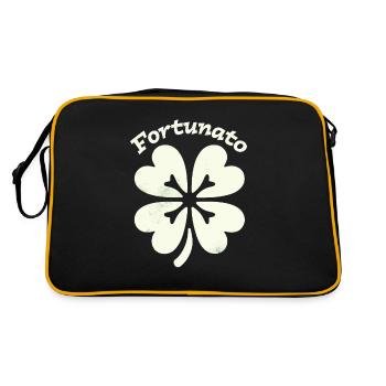 Fortunato Emblem Distressed Four-Leaf - Retro Bag - black/gold - Back