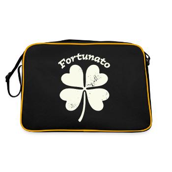 Fortunato Emblem Distressed Four-Leaf - Retro Bag - black/gold - Back