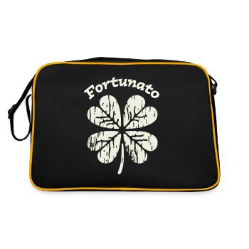 Fortunato Emblem Distressed Four-Leaf - Retro Bag - black/gold - Back