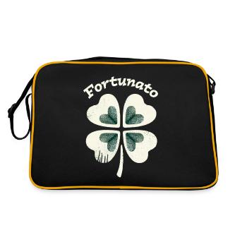 Fortunato Emblem Distressed Four-Leaf - Retro Bag - black/gold - Back
