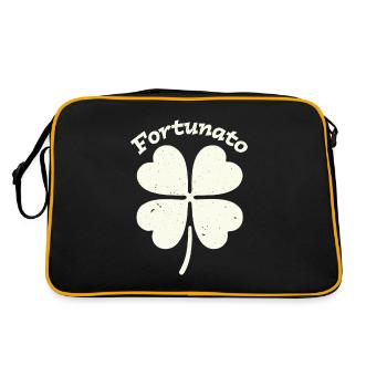 Fortunato Emblem Distressed Four-Leaf - Retro Bag - black/gold - Back