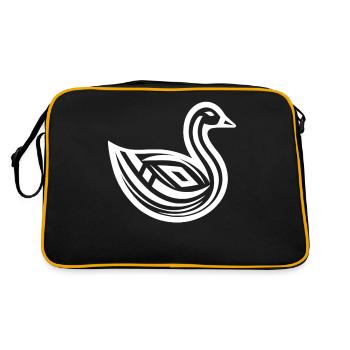 Gans Indianer-Tierkreis - Retro Tasche - Schwarz/Gold - Hinten