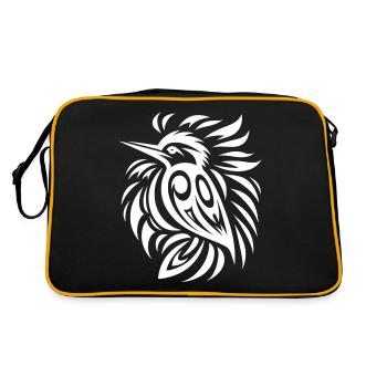 Specht Ureinwohner Amerikas Tierkreis - Retro Tasche - Schwarz/Gold - Hinten