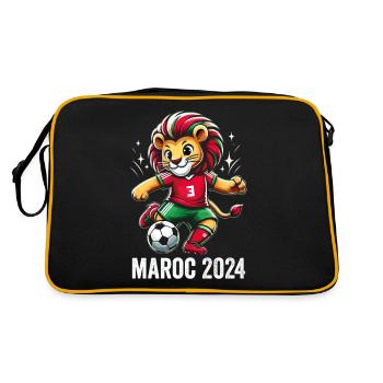 Maroc 2024 Maillot Lion Marocain Supporter Foot - Sac Retro - noir/or - Dos