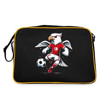 Tunisie Maillot Aigle Tunisien Supporter Football - Sac Retro - noir/or - Dos