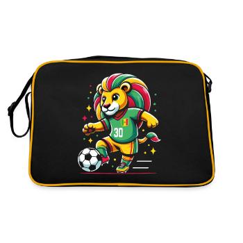 Sénégal Maillot Lion Sénégalais Supporter Football - Sac Retro - noir/or - Dos