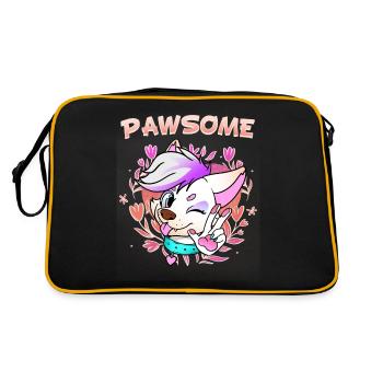 Pawsome I Furry Fandom Cospaly - Retro Bag - black/gold - Back