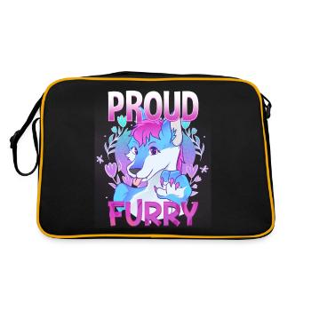 Proud Furry I Furries Cosplay Fandom - Retro Bag - black/gold - Back