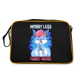 Worry less Furry more I Fursona Cosplay Fandom - Retro Bag - black/gold - Back
