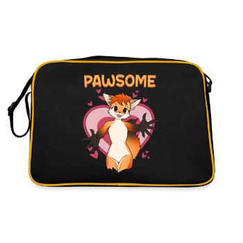 Pawsome I Furry Fandom Cospaly - Retro Bag - black/gold - Back