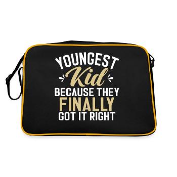 Youngest Child Gift - Retro Tasche - Schwarz/Gold - Hinten