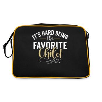 Youngest Child Gift - Retro Tasche - Schwarz/Gold - Hinten