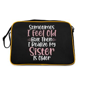 Youngest Child Gift - Retro Tasche - Schwarz/Gold - Hinten