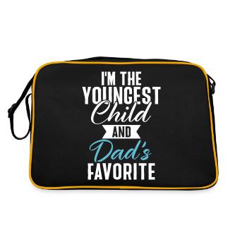 Youngest Child Gift - Retro Tasche - Schwarz/Gold - Hinten