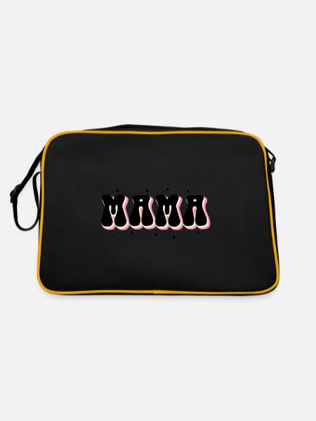 Ich Ging Von Mama Zu Mama, Von Mama Zu Mama - Retro Tasche - Schwarz/Gold - Hinten