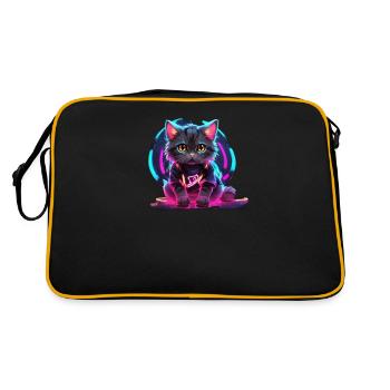 Design de chat néon - Sac Retro - noir/or - Dos
