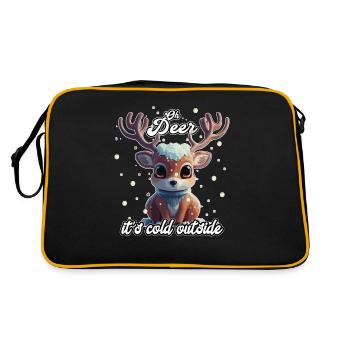 Cerf mignon mignon dans le cadeau d’hiver - Sac Retro - noir/or - Dos