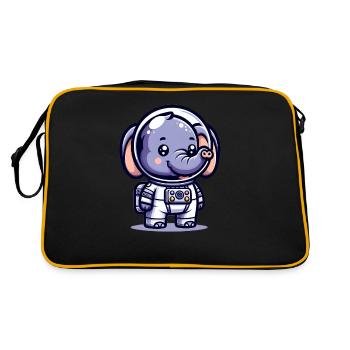 Éléphant mignon astronaute - Sac Retro - noir/or - Dos