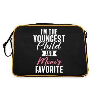 Youngest Child Gift - Retro Tasche - Schwarz/Gold - Hinten