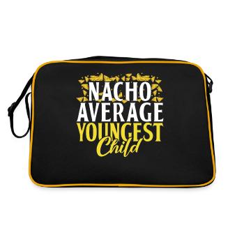 Youngest Child Gift - Retro Tasche - Schwarz/Gold - Hinten