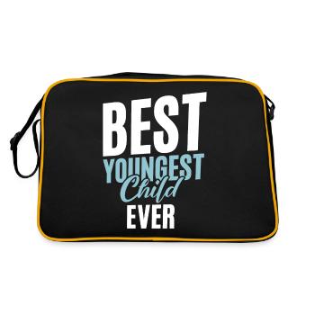 Youngest Child Gift - Retro Tasche - Schwarz/Gold - Hinten