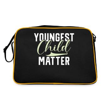 Youngest Child Gift - Retro Tasche - Schwarz/Gold - Hinten
