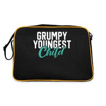 Youngest Child Gift - Retro Tasche - Schwarz/Gold - Hinten