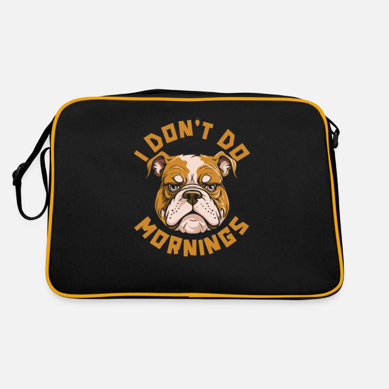 Bulldogge Lustig I Dont Do Mornings Retro Tasche