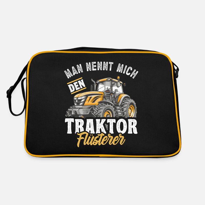 Landwirt Traktorfan Traktor Lass uns über Retro Tasche