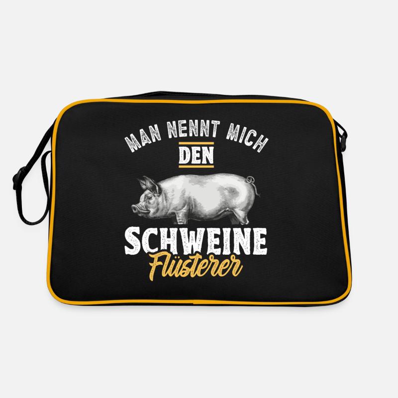 Landwirt Schwein Schweinebauer Schweine Flüsterer Retro Tasche