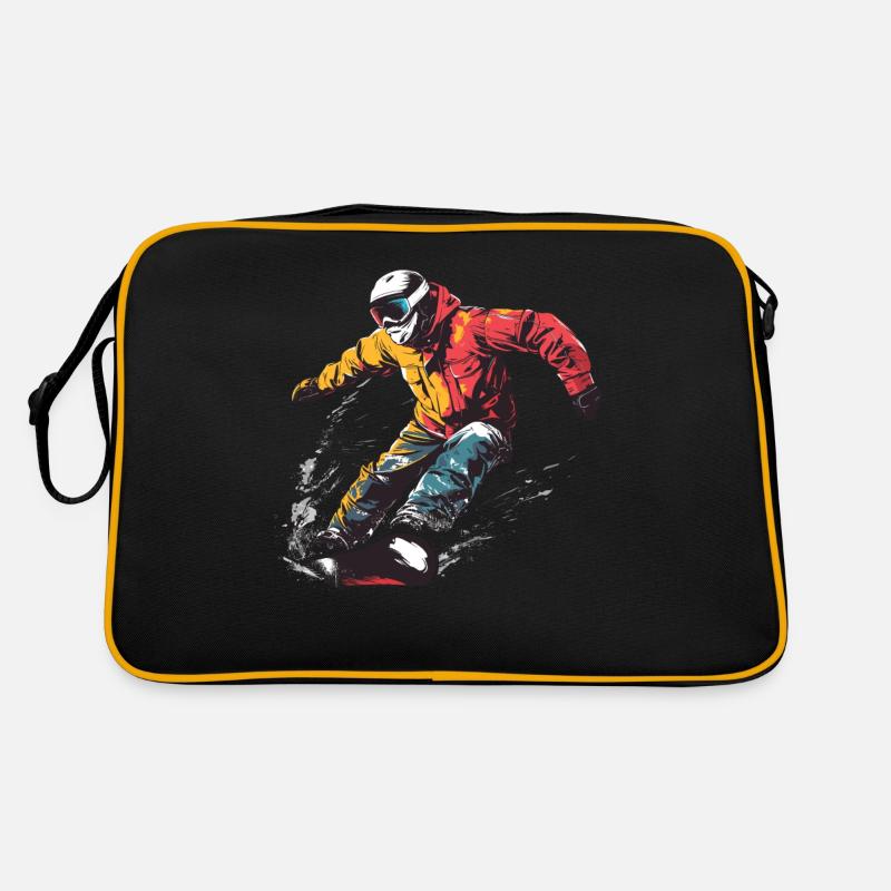 Winter Mountains Freestyle Snowboard Retro Tasche