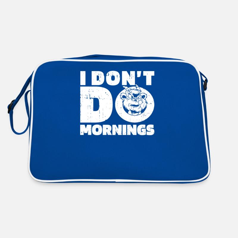 Ziege Witzig I Dont Do Mornings Retro Tasche