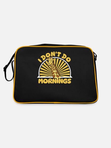 Giraffe Funny I Don't Do Mornings - Retro Bag - black/gold - Back