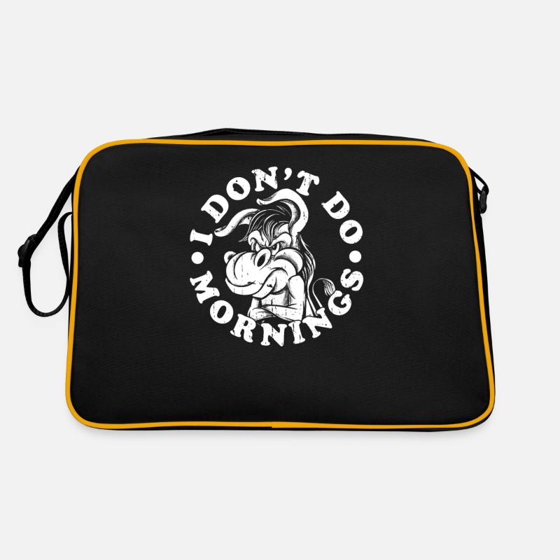 Muli Esel Witzig I Dont Do Mornings Retro Tasche