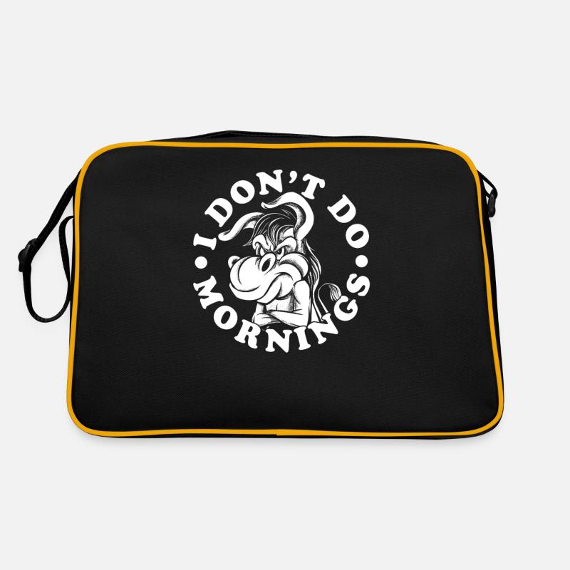Muli Esel Lustig I Dont Do Mornings Retro Tasche