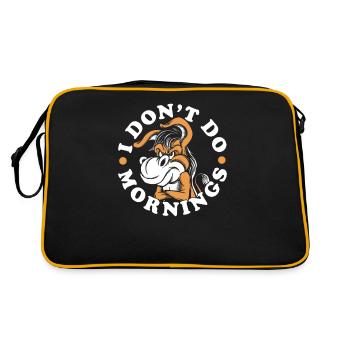 muli ass funny i don't do mornings - Retro Bag - black/gold - Back