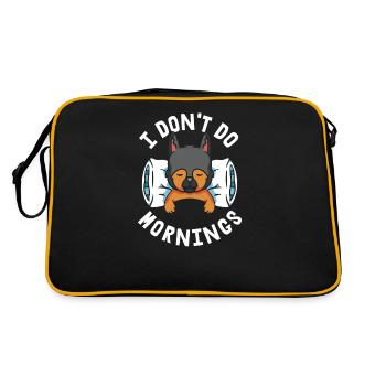 Berger Allemand Drôle Je Ne Fais Pas De Matins - Sac Retro - noir/or - Dos