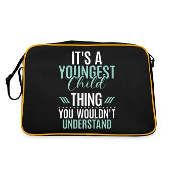 Youngest Child Gift - Retro Tasche - Schwarz/Gold - Hinten