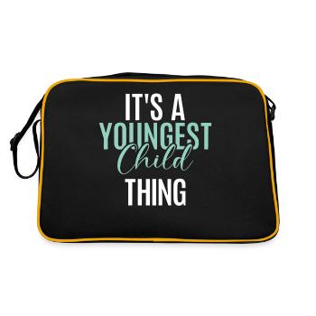 Youngest Child Gift - Retro Tasche - Schwarz/Gold - Hinten