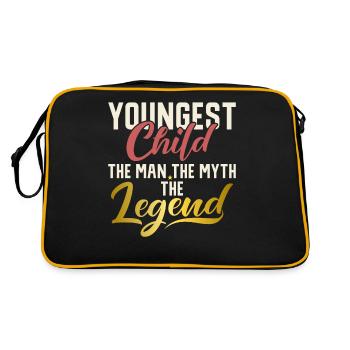 Youngest Child Gift - Retro Tasche - Schwarz/Gold - Hinten