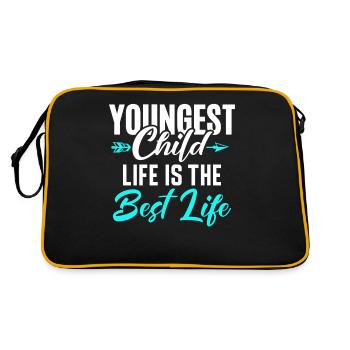 Youngest Child Gift - Retro Tasche - Schwarz/Gold - Hinten