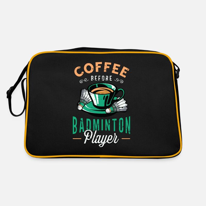 Badminton Player Coffee Racquets Coffee Lover Retro Bag
