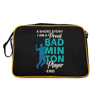 Badminton Player A Short Story Loves Racquet Sport - Retro Bag - black/gold - Back