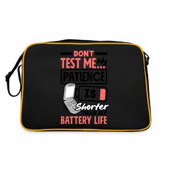 Patience Shorter Than Battery Life - Retro Tasche - Schwarz/Gold - Hinten