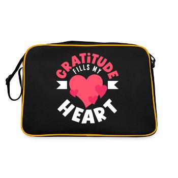 La gratitude remplit mon cœur Message positif - Sac Retro - noir/or - Dos