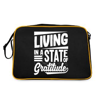 Vivre dans un état de gratitude Message positif - Sac Retro - noir/or - Dos